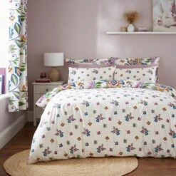 Lucinda Floral Pink Duvet Cover And Pillowcase Set -Dunelm Shop 30901574 alt02