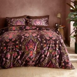 Indienne Paisley Brown Duvet Cover And Pillowcase Set -Dunelm Shop 30902327