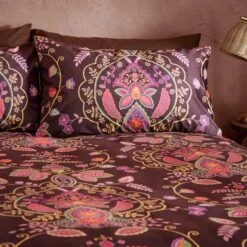 Indienne Paisley Brown Duvet Cover And Pillowcase Set -Dunelm Shop 30902406 alt01