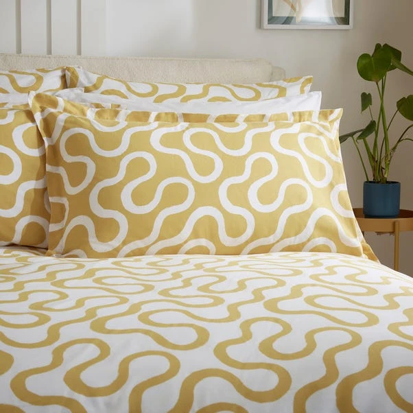 Elements Wiggins Wiggle Ochre Oxford Pillowcase 5 Elements Wiggins Wiggle Ochre Oxford Pillowcase - Image 3