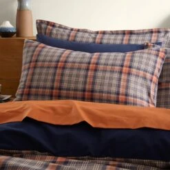 Calie Check Navy Duvet Cover And Pillowcase Set 27 Calie Check Navy Duvet Cover And Pillowcase Set -Dunelm Shop 30902465 alt01