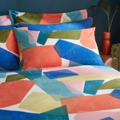 Elements Abstract Blocks Multicoloured Cotton Duvet Cover And Pillowcase Set 27 Elements Abstract Blocks Multicoloured Cotton Duvet Cover And Pillowcase Set -Dunelm Shop 30903849 alt01