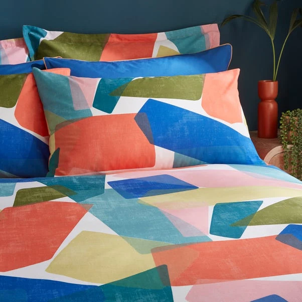 Elements Abstract Blocks Multicoloured Cotton Duvet Cover And Pillowcase Set 12 Elements Abstract Blocks Multicoloured Cotton Duvet Cover And Pillowcase Set - Image 10