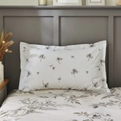 Bridget Etched Floral Oxford Pillowcase 9 Bridget Etched Floral Oxford Pillowcase -Dunelm Shop 30904227 alt03