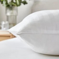 Hotel Pack Of 2 Luxury Cotton Anti Allergy Front Sleeper Pillows -Dunelm Shop 30904819 alt03