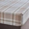 Grey Natural Check Brushed Cotton Fitted Sheet 1 Grey Natural Check Brushed Cotton Fitted Sheet -Dunelm Shop 30907946