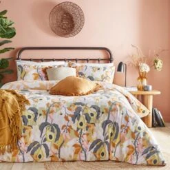 Furn. Huerta Orange Duvet Cover And Pillowcase Set -Dunelm Shop 30912331