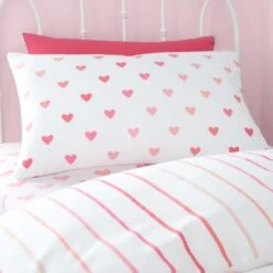 Catherine Lansfield Set Of 2 Hearts And Stripes Reversible Duvet Cover And Pillowcase Sets 23 Catherine Lansfield Set Of 2 Hearts And Stripes Reversible Duvet Cover And Pillowcase Sets -Dunelm Shop 30913726 alt02