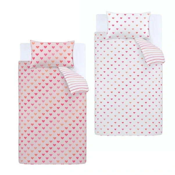 Catherine Lansfield Set Of 2 Hearts And Stripes Reversible Duvet Cover And Pillowcase Sets 14 Catherine Lansfield Set Of 2 Hearts And Stripes Reversible Duvet Cover And Pillowcase Sets - Image 12