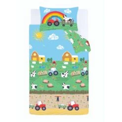 Catherine Lansfield Farmyard Animals Blue Reversible Duvet Cover And Pillowcase Set -Dunelm Shop 30913737 alt04