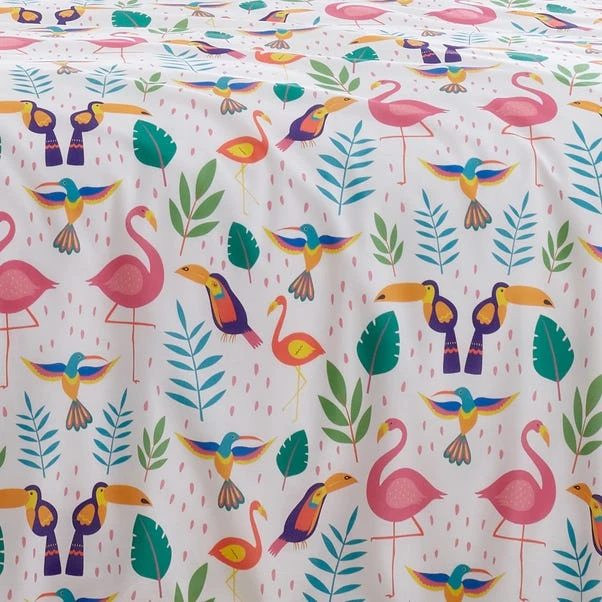 Fusion Tropical Flamingo Reversible Duvet Cover And Pillowcase Set 11 Fusion Tropical Flamingo Reversible Duvet Cover And Pillowcase Set - Image 9