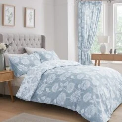Dreams And Drapes Chrysanthemum Reversible Duvet Cover And Pillowcase Set -Dunelm Shop 30916080