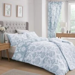 Dreams And Drapes Chrysanthemum Reversible Duvet Cover And Pillowcase Set -Dunelm Shop 30916080 alt02