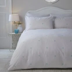 Serene Decorative Heart Duvet Cover And Pillowcase Set -Dunelm Shop 30916199