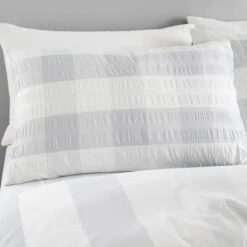 Fusion Seersucker Gingham Duvet Cover And Pillowcase Set -Dunelm Shop 30916212 alt01