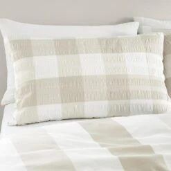Fusion Seersucker Gingham Duvet Cover And Pillowcase Set -Dunelm Shop 30916229 alt01