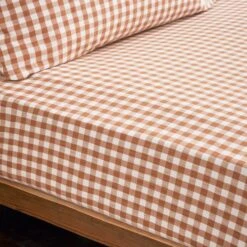 Portloe Gingham Woven Cotton Fitted Sheet -Dunelm Shop 30921094