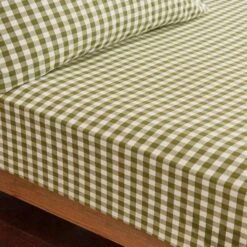 Portloe Gingham Woven Cotton Fitted Sheet -Dunelm Shop 30921111