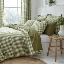 Portloe Gingham Woven Cotton Standard Pillowcase Pair 24 Portloe Gingham Woven Cotton Standard Pillowcase Pair -Dunelm Shop 30922002 alt02