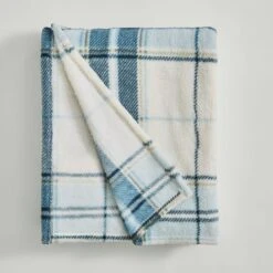 Printed Check Fleece Throw -Dunelm Shop 30928609 alt02