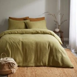 Cotton Muslin Woven Duvet Cover & Pillowcase Set -Dunelm Shop 30929310