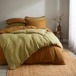 Cotton Muslin Woven Duvet Cover & Pillowcase Set -Dunelm Shop 30929332 alt07