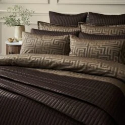 Hotel Tris Greek Key Gold Oxford Pillowcase 8 Hotel Tris Greek Key Gold Oxford Pillowcase -Dunelm Shop 30929951 alt03