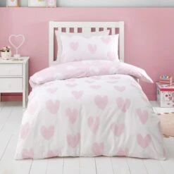 Catherine Lansfield Brushed Hearts Brushed Cotton Duvet Cover And Pillowcase Set 22 Catherine Lansfield Brushed Hearts Brushed Cotton Duvet Cover And Pillowcase Set -Dunelm Shop 30932009 alt02