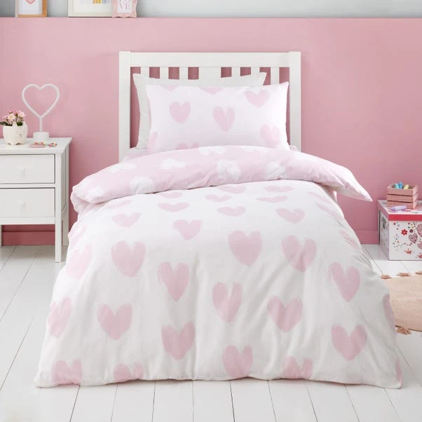 Catherine Lansfield Brushed Hearts Brushed Cotton Duvet Cover And Pillowcase Set 5 Catherine Lansfield Brushed Hearts Brushed Cotton Duvet Cover And Pillowcase Set - Image 3