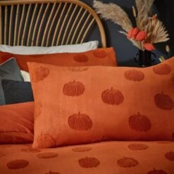 Pumpkin Tufted Cotton Duvet Cover And Pillowcase Set -Dunelm Shop 30934664 alt01