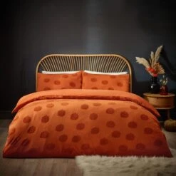 Pumpkin Tufted Cotton Duvet Cover And Pillowcase Set -Dunelm Shop 30934665
