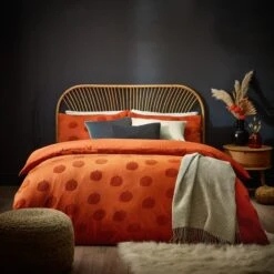 Pumpkin Tufted Cotton Duvet Cover And Pillowcase Set -Dunelm Shop 30934694 alt02