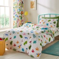 Bright Animals 100% Cotton Reversible Duvet Cover And Pillowcase Set -Dunelm Shop 30937268 alt02