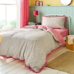 Ditsy Frill Reversible Duvet Cover And Pillowcase Set 27 Ditsy Frill Reversible Duvet Cover And Pillowcase Set -Dunelm Shop 30937269