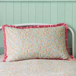 Ditsy Frill Reversible Duvet Cover And Pillowcase Set 28 Ditsy Frill Reversible Duvet Cover And Pillowcase Set -Dunelm Shop 30937269 alt01