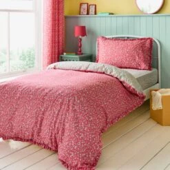 Ditsy Frill Reversible Duvet Cover And Pillowcase Set 24 Ditsy Frill Reversible Duvet Cover And Pillowcase Set -Dunelm Shop 30937750 alt02