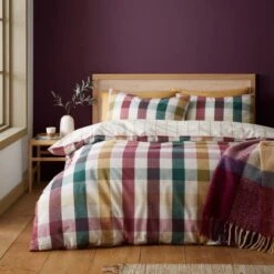 Catherine Lansfield Autumn Check Duvet Cover And Pillowcase Set -Dunelm Shop 30942804
