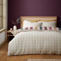 Catherine Lansfield Autumn Check Duvet Cover And Pillowcase Set -Dunelm Shop 30942804 alt02