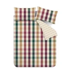 Catherine Lansfield Autumn Check Duvet Cover And Pillowcase Set -Dunelm Shop 30942804 alt05