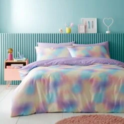Iridescent Satin Reversible Duvet Cover And Pillowcase Set -Dunelm Shop 30945429