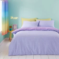 Bright Rainbow Ombre Reversible Duvet Cover And Pillowcase Set -Dunelm Shop 30945436 alt02