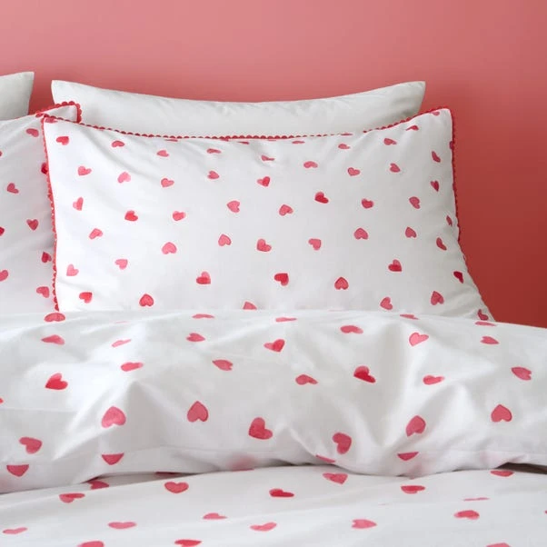 Red Hearts 100% Cotton Duvet Cover And Pillowcase Set 8 Red Hearts 100% Cotton Duvet Cover And Pillowcase Set - Image 6
