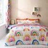 Watercolour Rainbow 100% Cotton Reversible Duvet Cover And Pillowcase Set -Dunelm Shop 30957209
