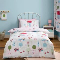 Toadstool Fairies Reversible Polycotton Duvet Cover & Pillowcase Set