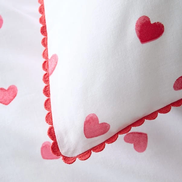 Red Hearts 100% Cotton Duvet Cover And Pillowcase Set 6 Red Hearts 100% Cotton Duvet Cover And Pillowcase Set - Image 4