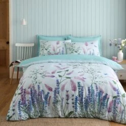 Butterfly Fields 180 Thread Count Cotton Sateen Duvet Cover & Pillowcase Set -Dunelm Shop 30957799