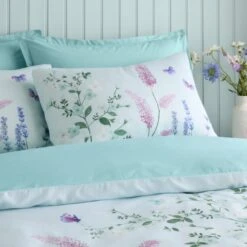 Butterfly Fields 180 Thread Count Cotton Sateen Duvet Cover & Pillowcase Set -Dunelm Shop 30957799 alt01