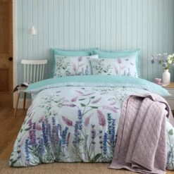 Butterfly Fields 180 Thread Count Cotton Sateen Duvet Cover & Pillowcase Set -Dunelm Shop 30957833 alt07