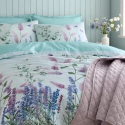 Butterfly Fields 180 Thread Count Cotton Sateen Duvet Cover & Pillowcase Set -Dunelm Shop 30957835 alt03