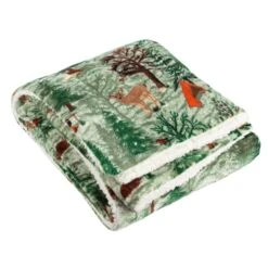 Lodge Wood Sherpa Throw 130cm X 150cm -Dunelm Shop 30959058 alt03